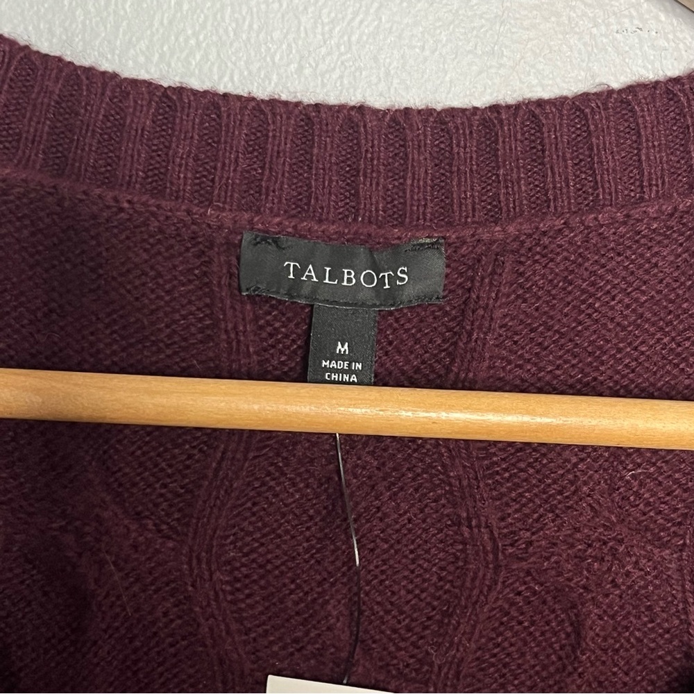 Talbots NWT Cable Knit Sweater Vest Size Medium Cotton Blend Old Money Layering - Picture 4 of 11